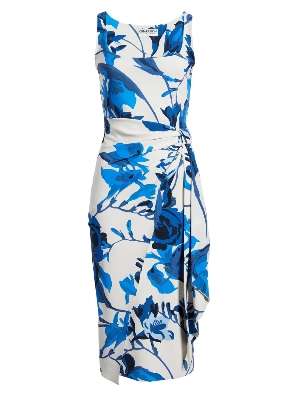 New, Chiara Boni La Petite Floral Ruffle Cocktail Sheath Dress Sz 52 #MD2495